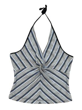 Y2K A|X Armani Exchange Striped Twist-Front Halter Top